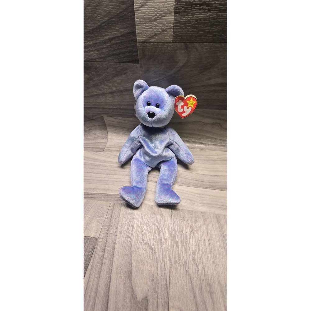 TY Beanie Baby CLUBBY 2 Blue Purple Hue Bear Plush 1999